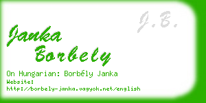 janka borbely business card